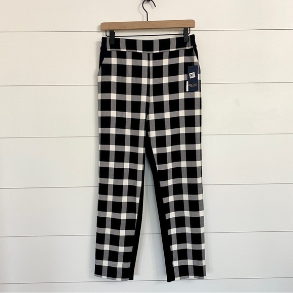 Rachel Roy The Glen Pull On Style Plaid Front Ankle Pants, Womens Size Medium - Picture 2 of 5